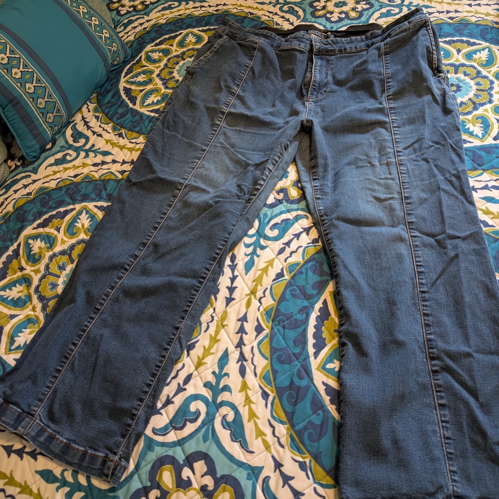 Eloquii Blue Flare Wide Leg Jeans